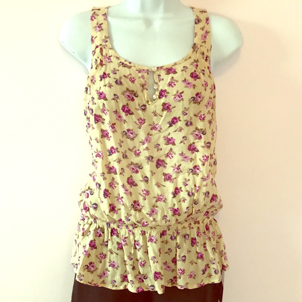 NWOT Blue Bird Peplum Lace Back Tank